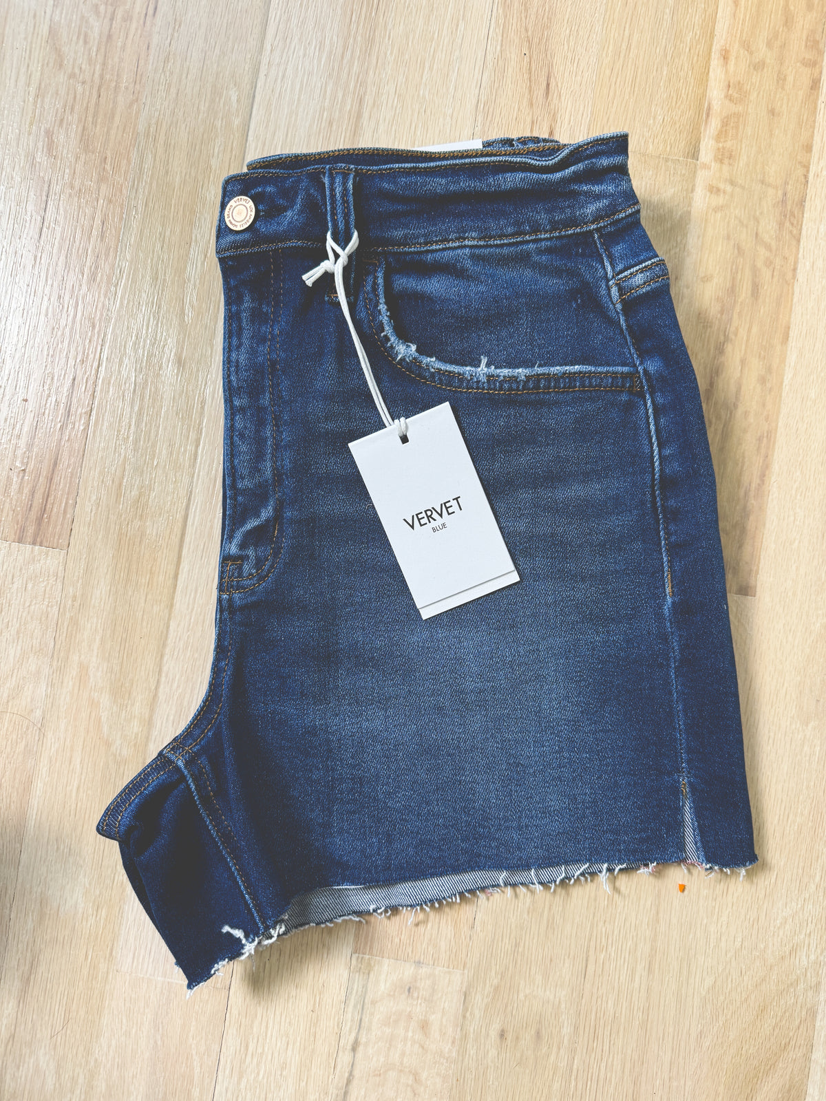 Mel High Rise Shorts Dark Wash