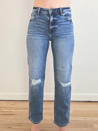 Kenzie Distressed Straight Leg Jeans