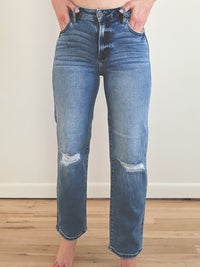 Kenzie Distressed Straight Leg Jeans