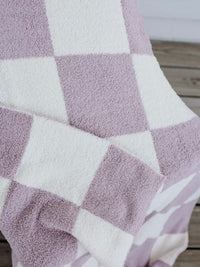 Cuddle Me Up Blanket Checkered Dusty Purple