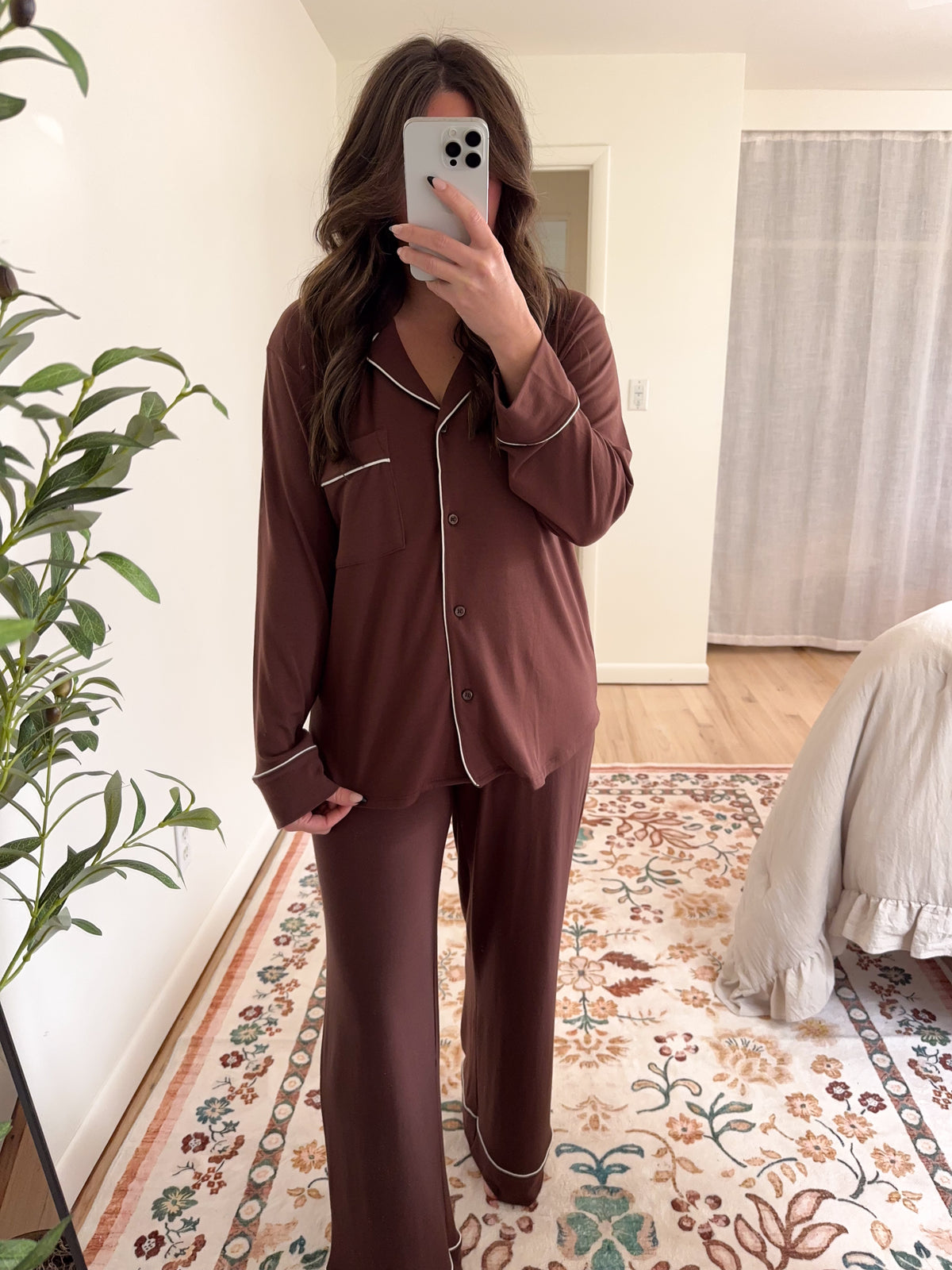 Mia Pajama Set Brown
