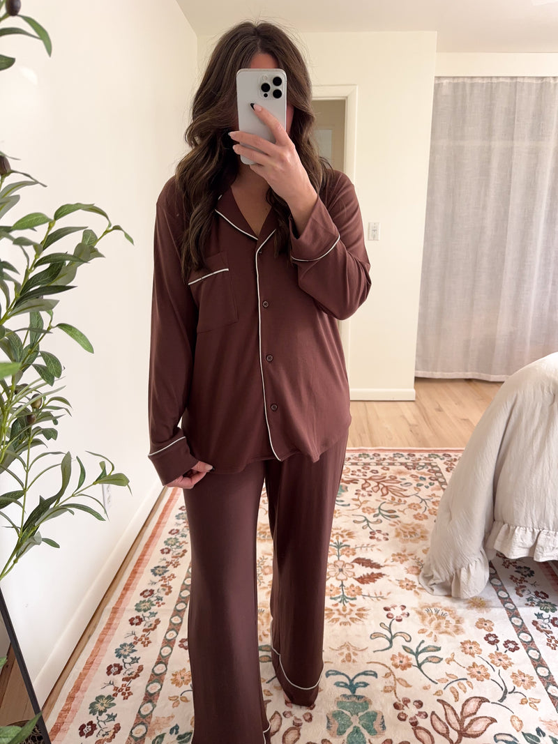 Mia Pajama Set Brown
