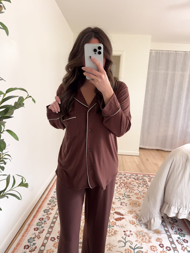 Mia Pajama Set Brown