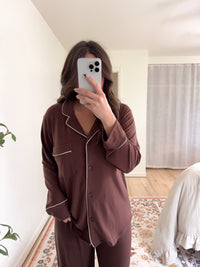 Mia Pajama Set Brown