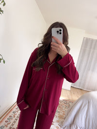 Mia Pajama Set Burgundy