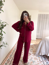 Mia Pajama Set Burgundy