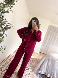 Mia Pajama Set Burgundy