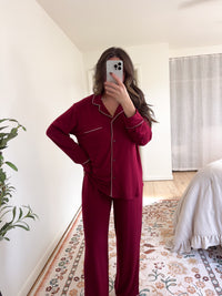 Mia Pajama Set Burgundy
