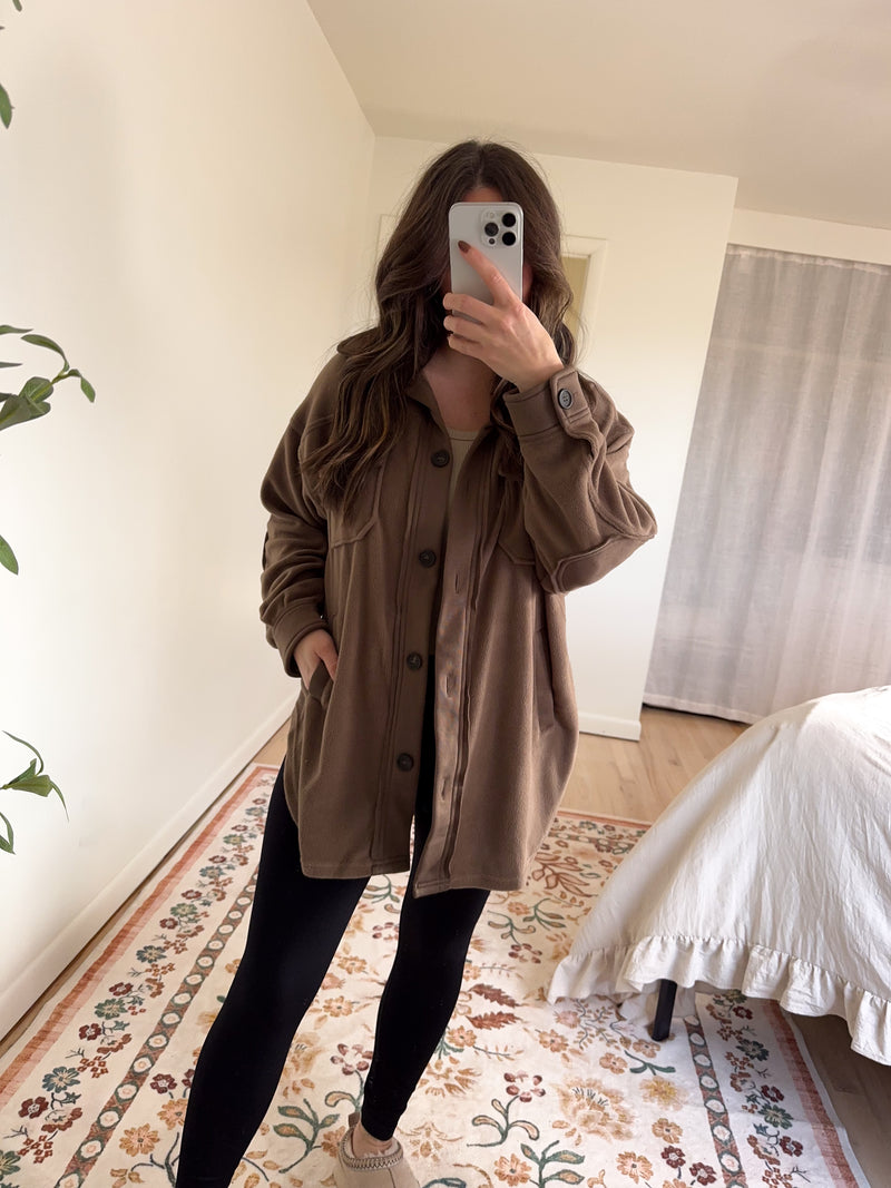 Sofia Shacket Brown
