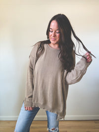 Chloe Sweater Dk Mushroom